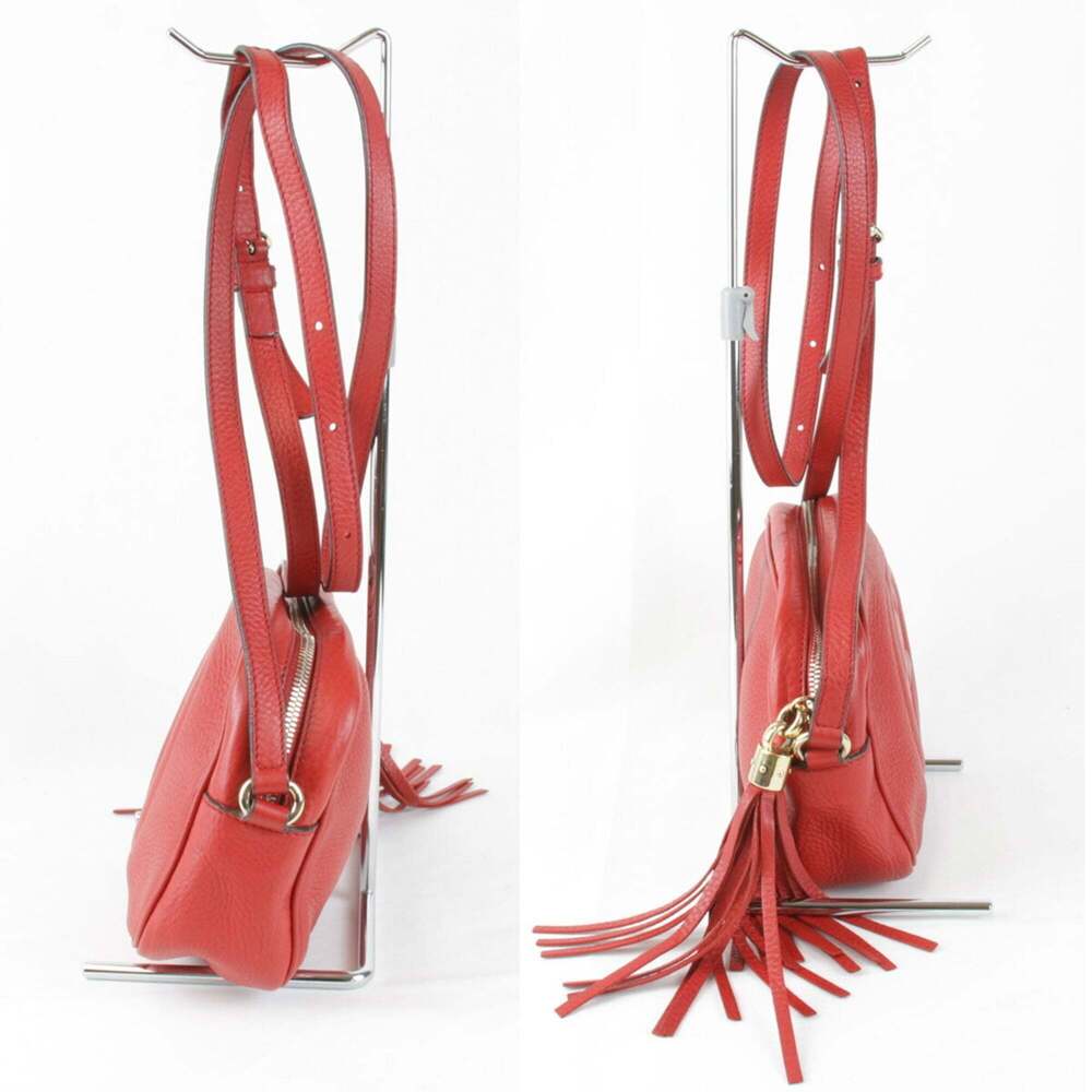 GUCCI Red Leather Shoulder Bag - Picture 3 of 8